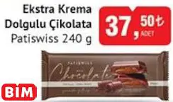 PATİSWİSS  EKSTRA KREMA DOLGULU ÇİKOLATA